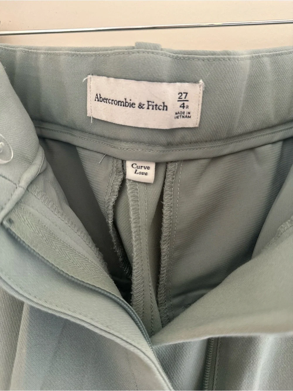 Abercrombie & Fitch Curve Love Sage Wide Leg Trouser Pants Size 27 - Picture 3 of 5